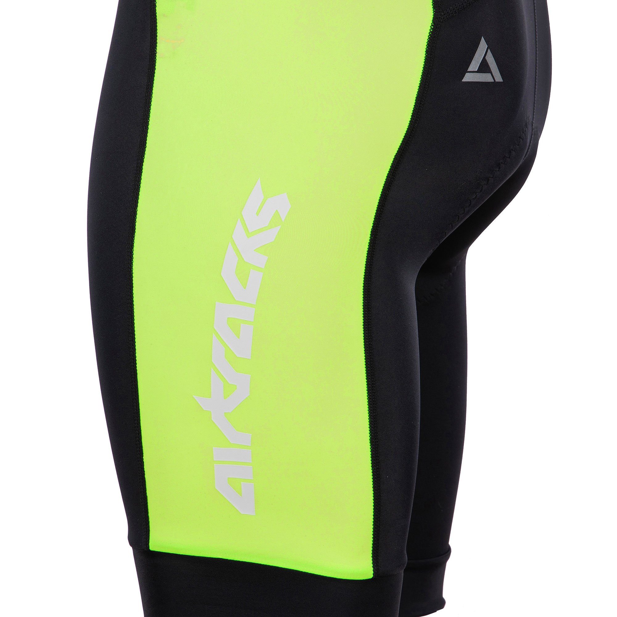 Airtracks Fahrradhose Herren Fahrradhose mit Träger Kurz Pro Line (Radhose mit 3D Air Flow Perforated Polster,& Quick Dry Funktion) » S M L XL XXL XXXL «