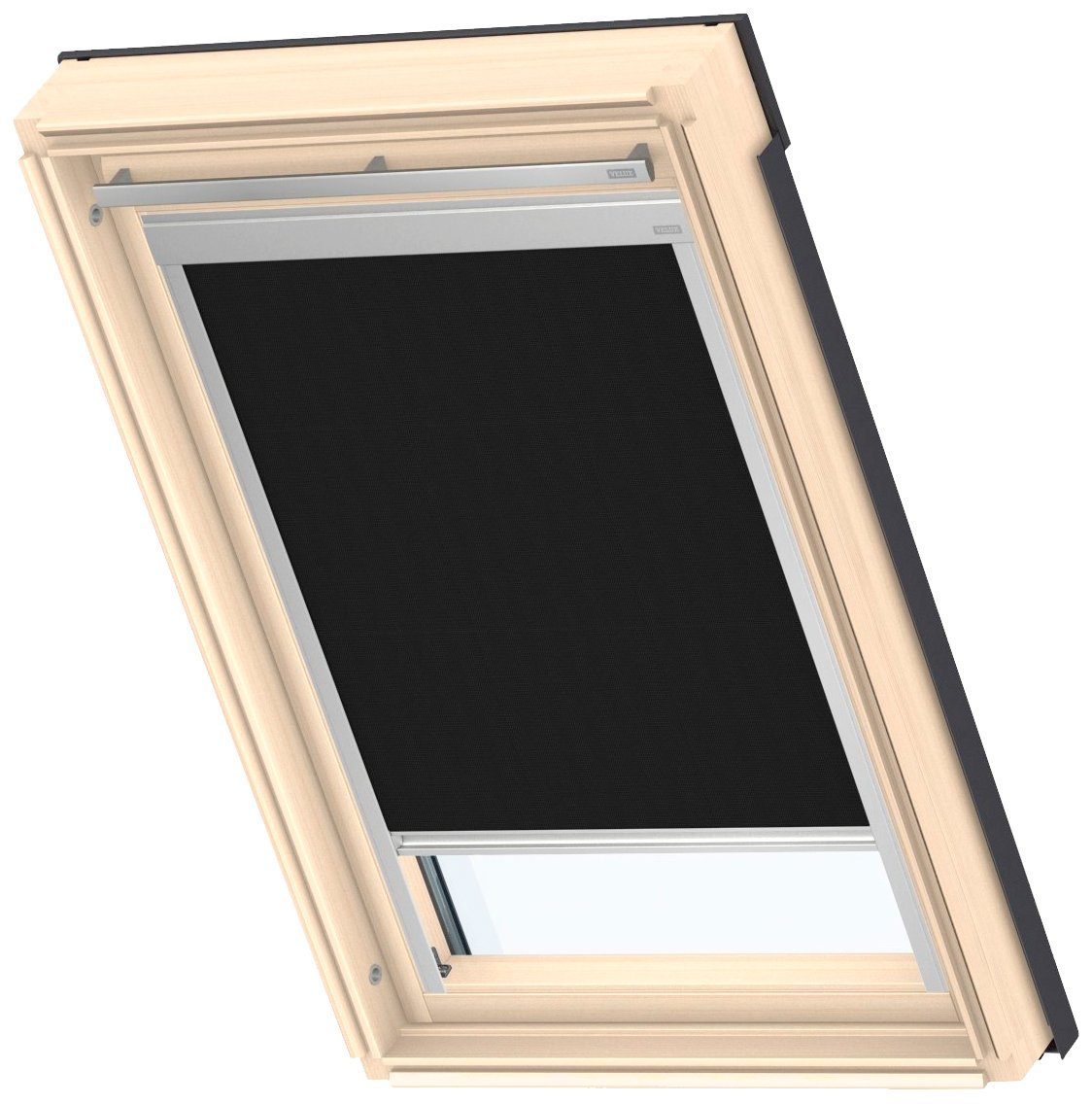 Verdunklungsrollo DBL F04 4249, VELUX, verdunkelnd, ohne Bohren, in Führungsschienen, VELUX »Pick & Click!«, alufarbene Führungsschienen & Griffleiste