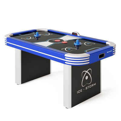 Sportime Air-Hockeytisch 6ft LED-Airhockey-Tisch, Mit LEDs in den Seitenbanden, Pucks und Pushern