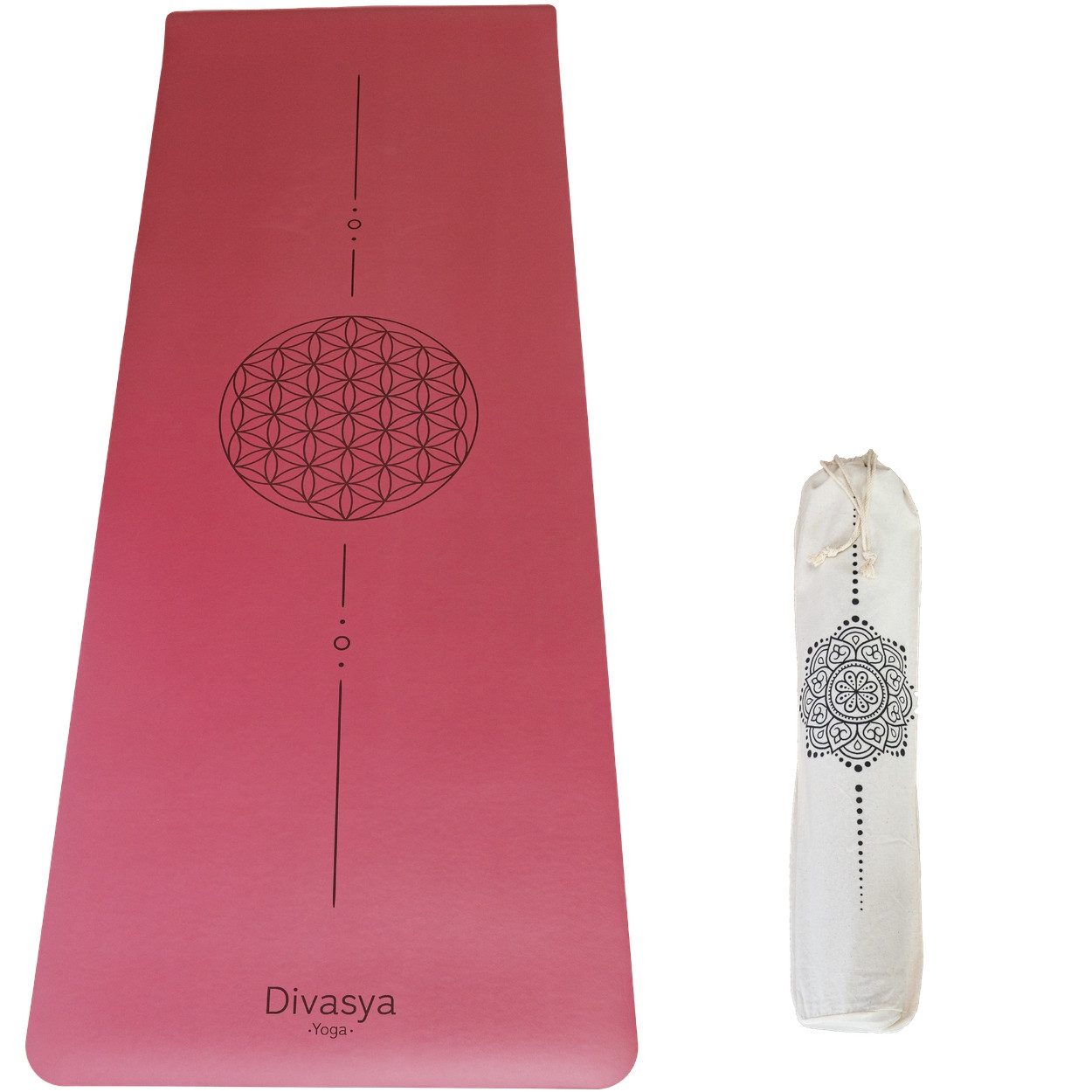 DIVASYA Yogamatte rutschfest, Naturkautschuk, japanische grip Oberfläche