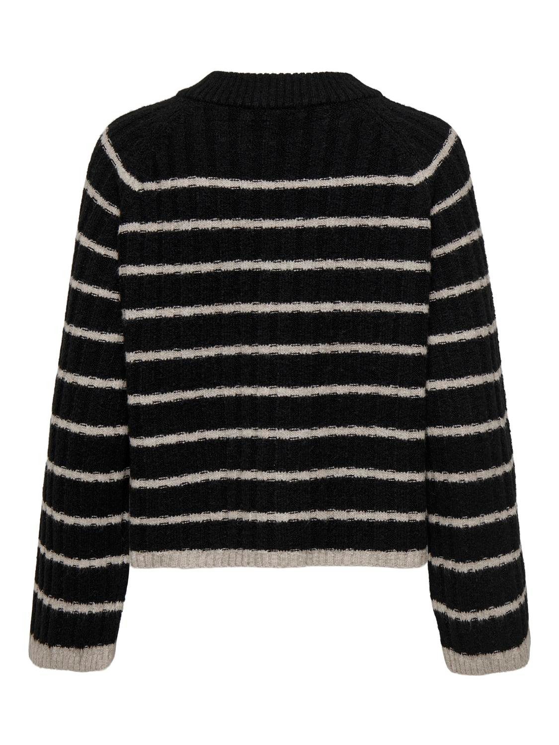 JACQUELINE de YONG Strickpullover Strickpullover Weich Rundhals Raglan-Ärmel JDYMILEY L/S ON RAGLAN STRIPE PULL. KNT