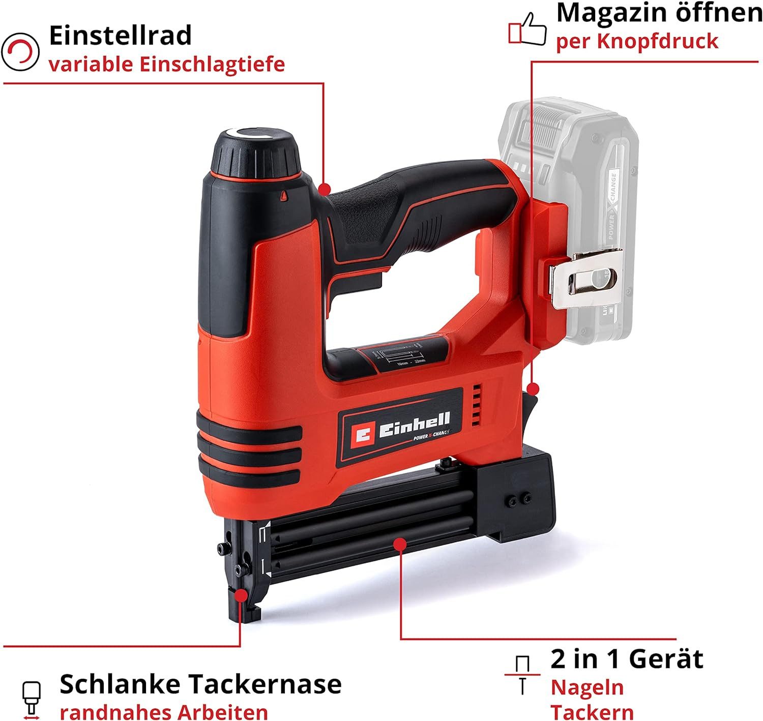Einhell Akku-Tacker Akku-Nagler TE-CN 18 Li -18V,Tacker und Nagler (Solo)