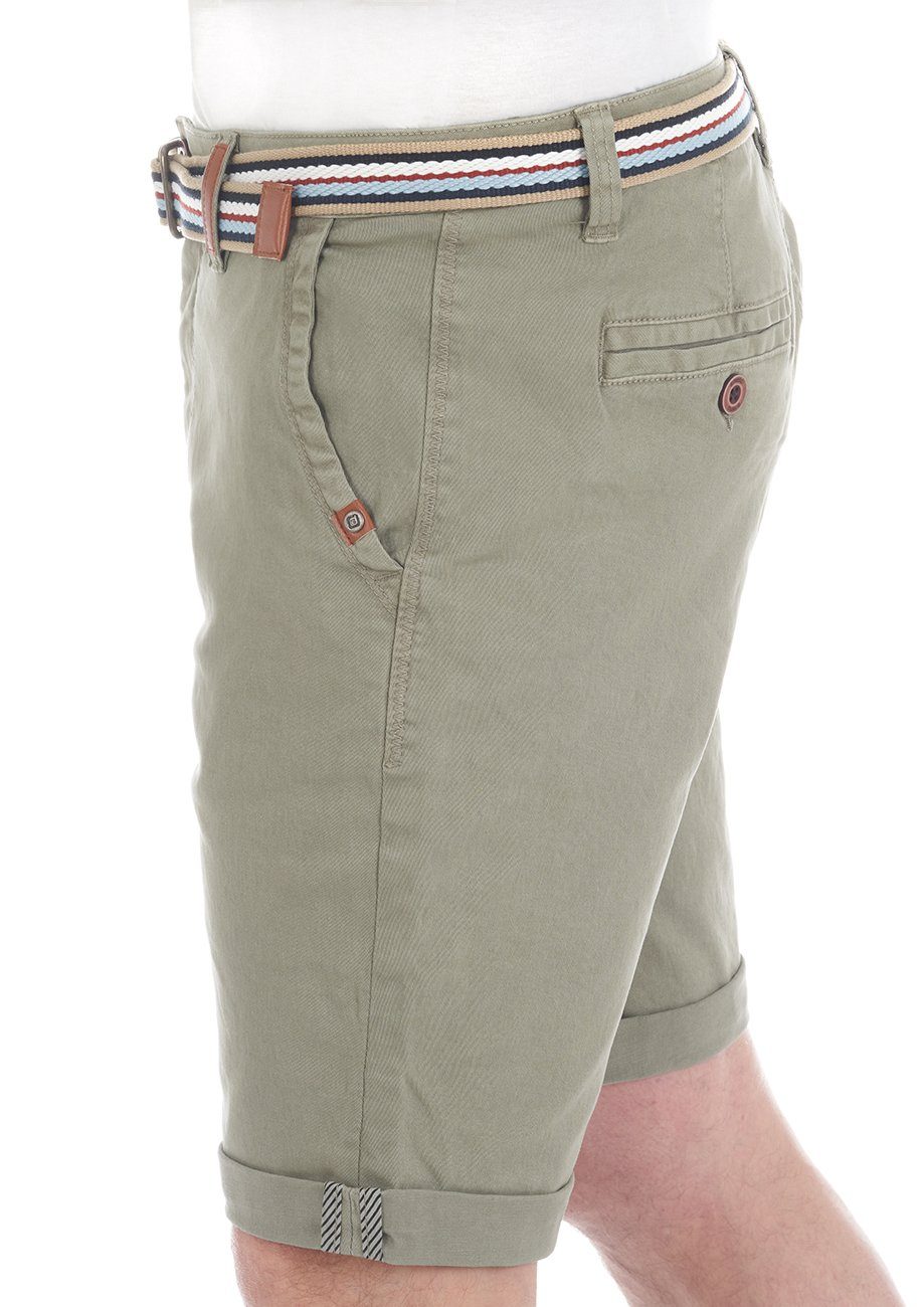 riverso Chinoshorts Herren Shorts RIVKlaas Regular Fit Bermudashorts mit Gürtel