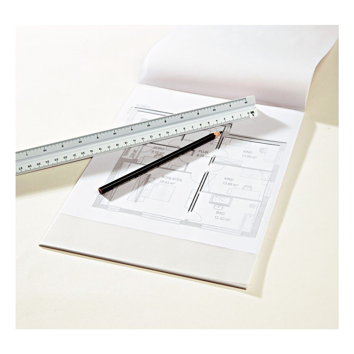 Folia Transparentpapier, Architektenpapier 25 Blatt, weiß transparent, Format A4, 80 g/m²