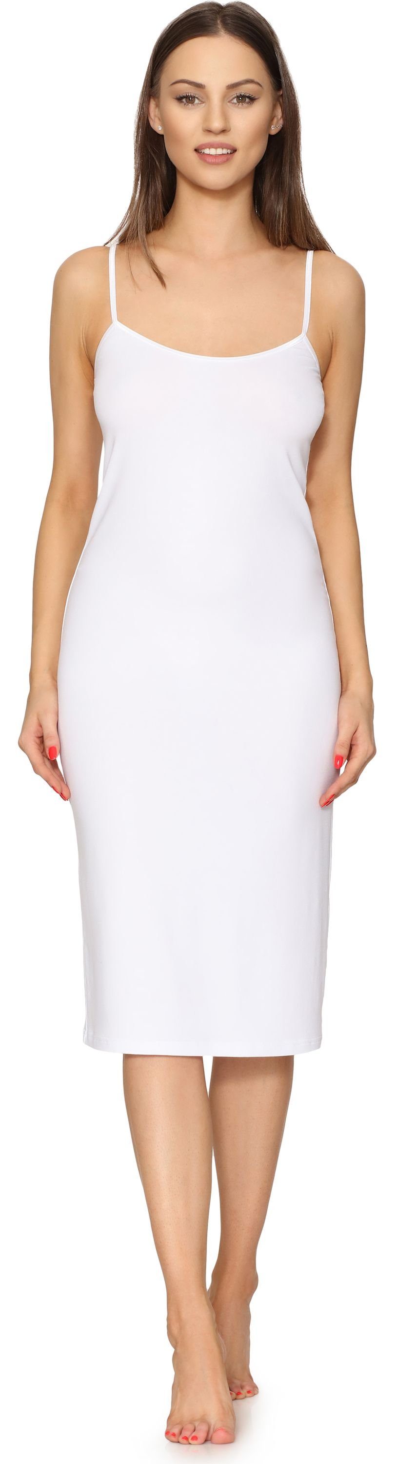 Merry Style Unterkleid Damen Unterkleid Unterrock verstellbare Träger MS10-402 (1-tlg) Weiß