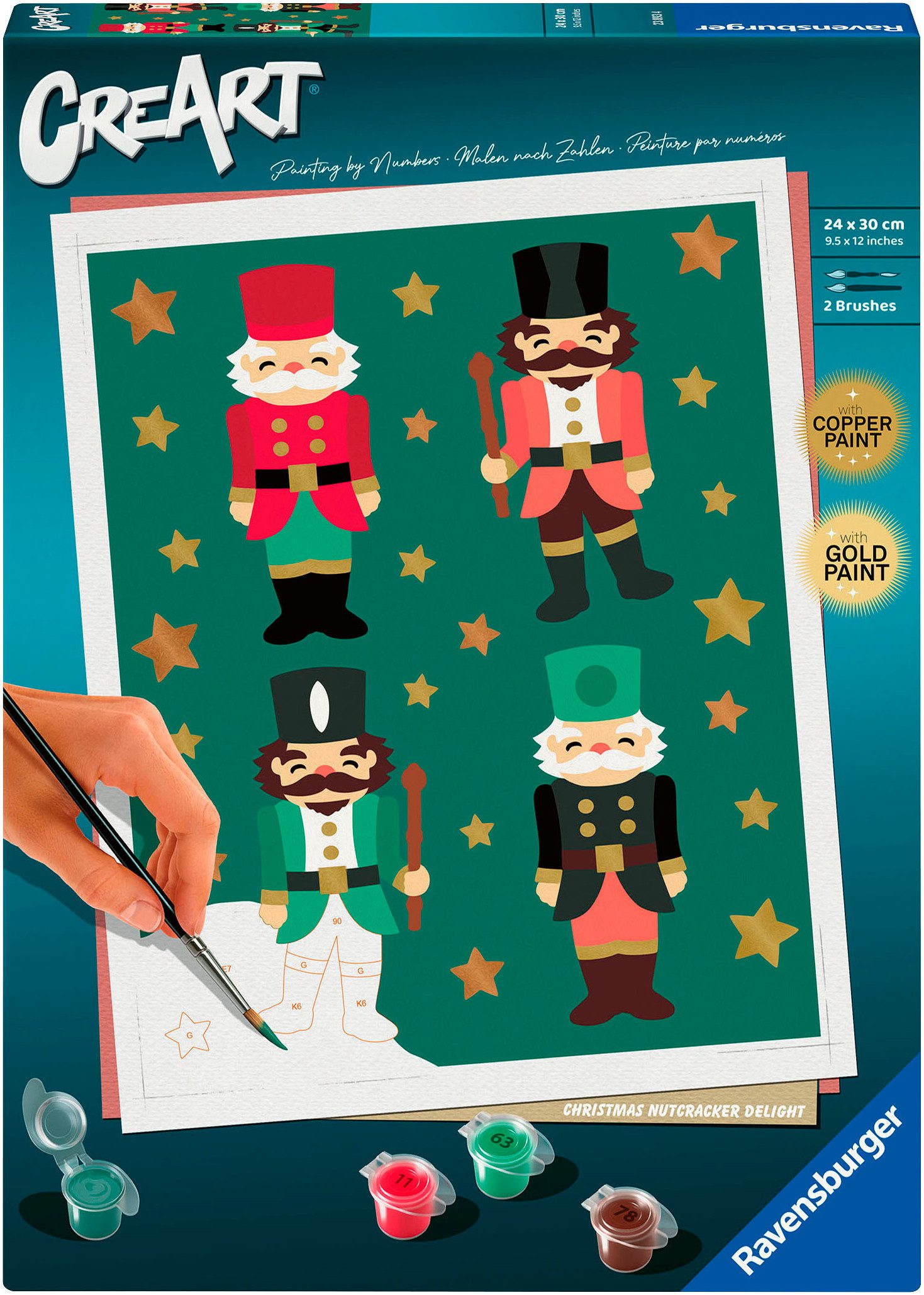 Ravensburger Раскрась по номерам CreArt, Christmas Nutcracker Delight, Made in Europe