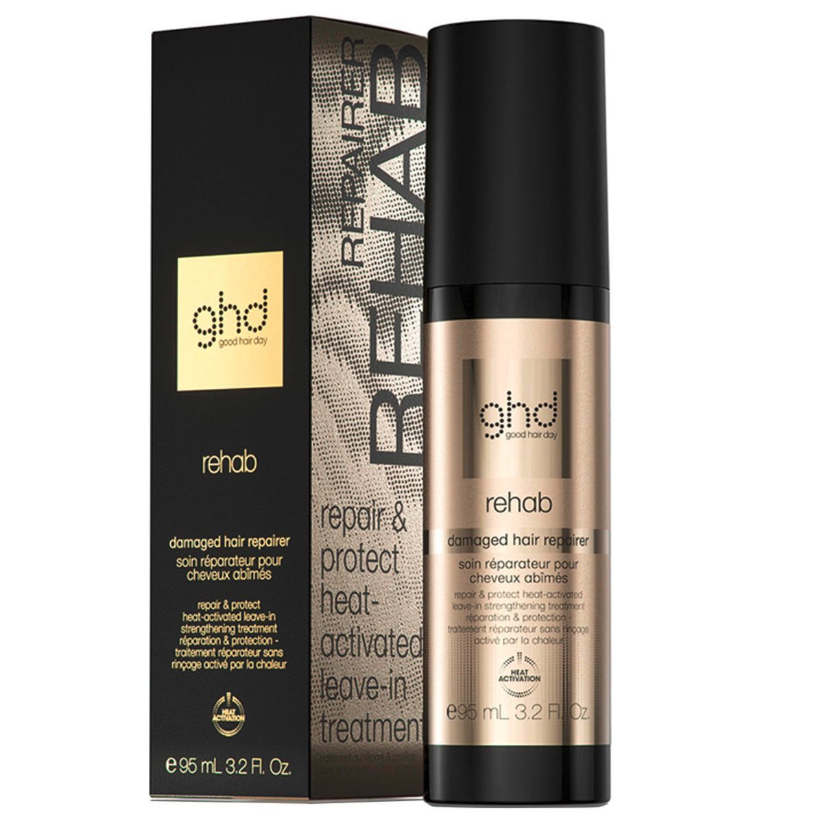 GHD Leave-in Pflege ghd rehab Damaged Hair Repairer Leave-in Treatment 95 ml – Repair & Hi, Packung, 1-tlg., LEAVE-IN