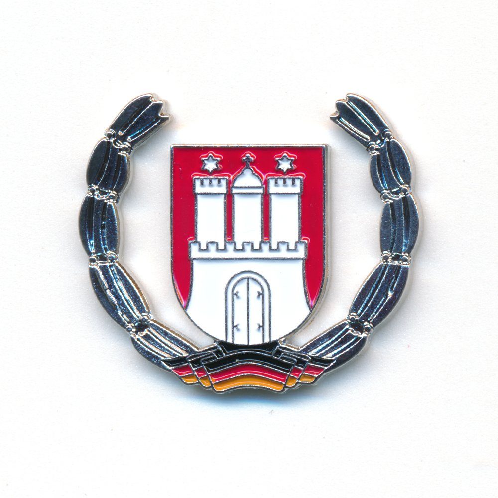 hegibaer Anstecknadel Hansestadt Hamburg Wappen Elbe Hafen HH Deutschland Pin Anstecker 0920 (1-tlg), Edel und Exklusiv