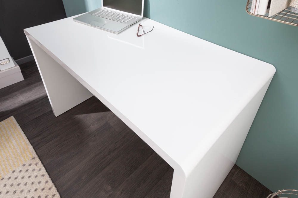 riess-ambiente Schreibtisch FAST TRADE 140cm weiß, Arbeitszimmer · Hochglanz · groß · Modern Design · Home Office – Bild 4 von 5