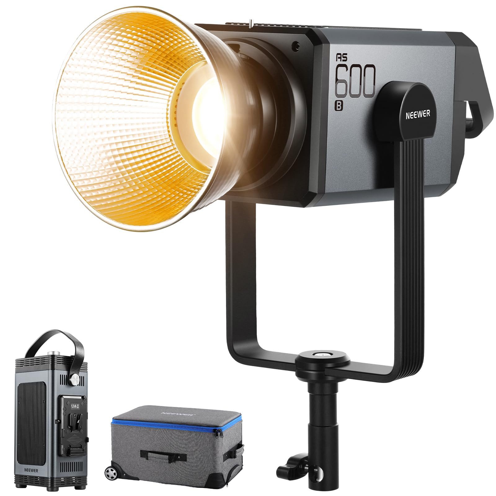 Neewer Videoleuchte AS600B LED Videoleuchte 600W, Bowens, CRI96+, für Studio, Energie Efizienz Label (A bis G):F
