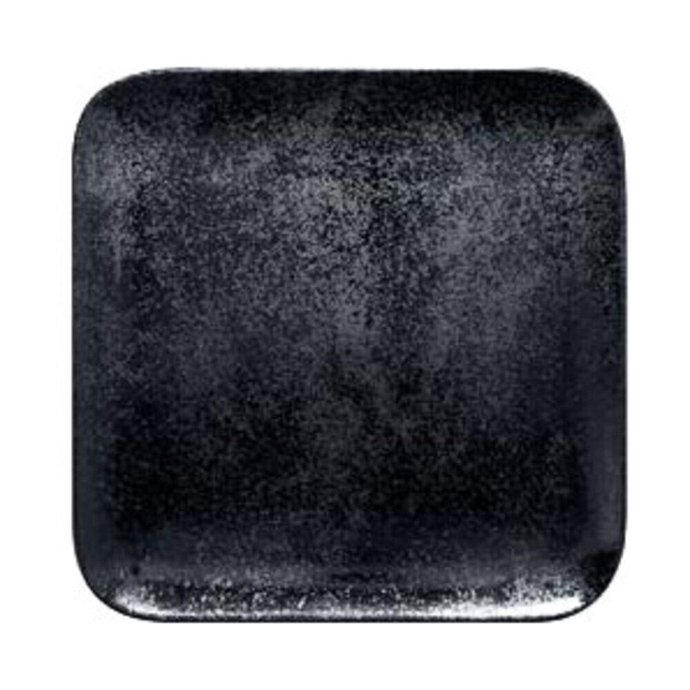 Rak Servierplatte Teller quadr. 15x15cm H.1,7cm Fusion Karbon schwarz, Porzellan, (1-tlg), Teller quadr., Ø15cm, Porzellan, schwarz