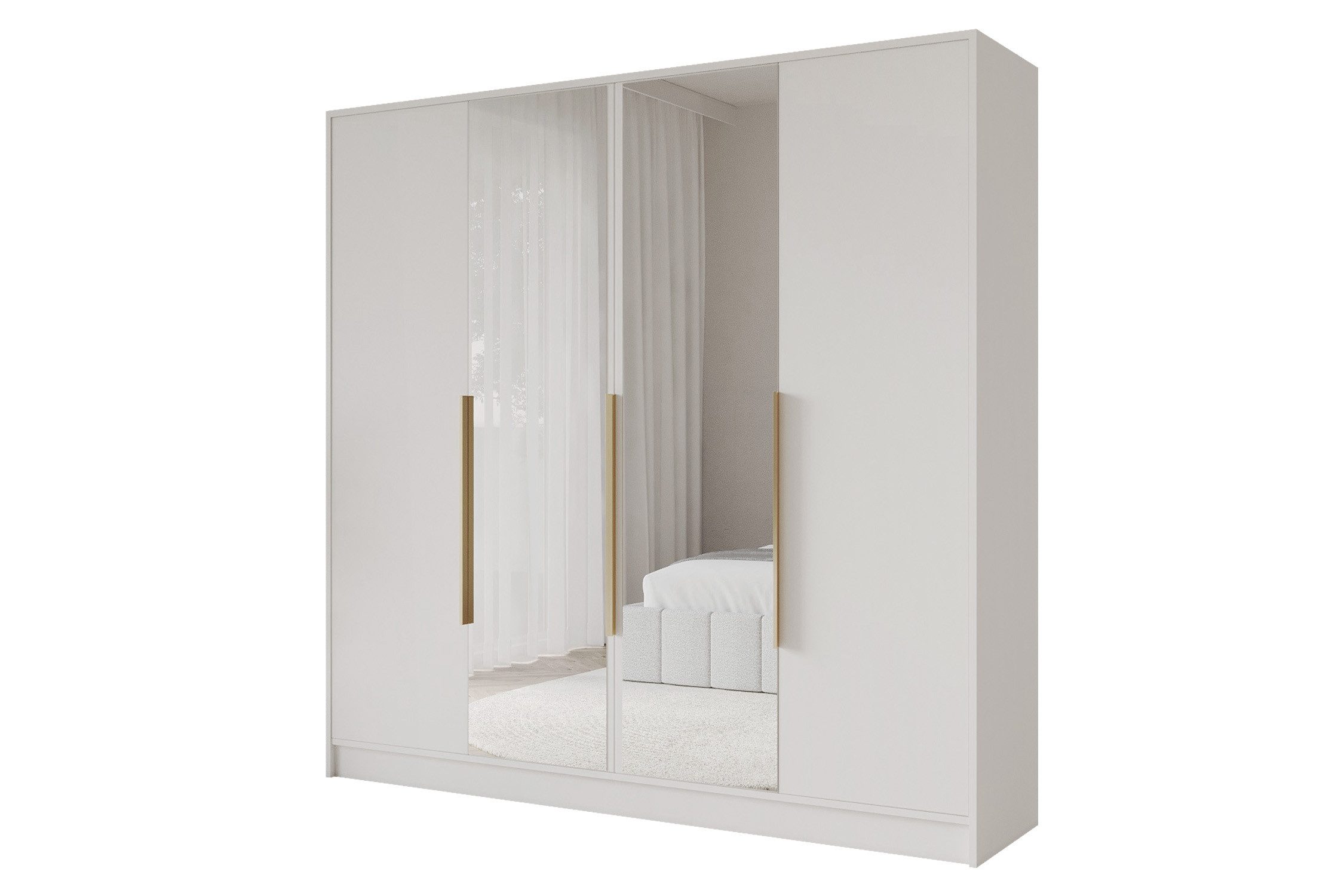 ALTDECOR Drehtürenschrank LESE (Kleiderschrank Garderobenschrank mit viel Stauraum, Moderner Schrank) Vielseitiger Drehtürenschrank mit Spiegeltüren Spiegel Flügeltüren