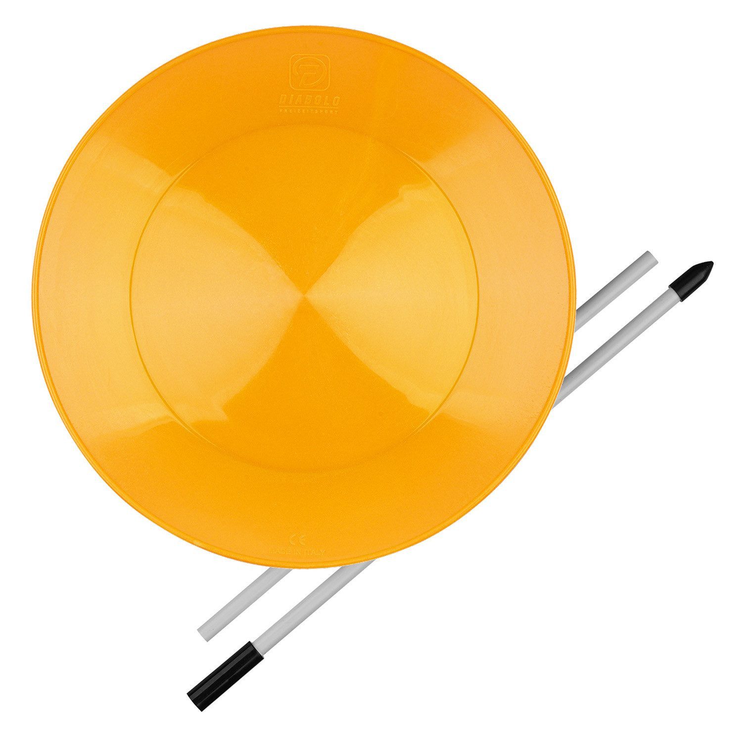 Diabolo Freizeitsport Spiel Jonglierteller Set UV mit Stab ab 5 Jahren, Tellerdrehen, Tellerdrehen Spielzeug Kinder Spinning Plate 23 cm (orange)