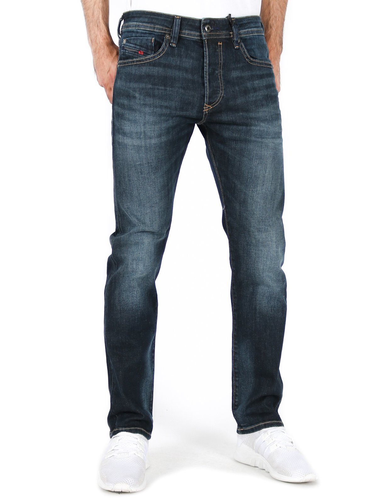 Diesel Slim-fit-Jeans Regular Slim Stretch Hose Dunkel Blau, Buster RFE03