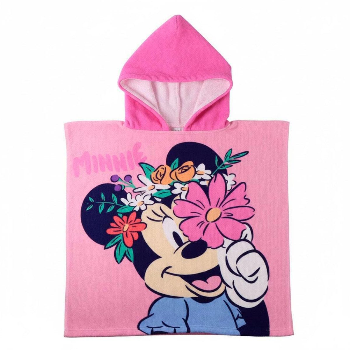 Disney Minnie Mouse Badeponcho Strandponcho Kinder 55 × 77 cm 250 gsm schnell trocknend, Polyester
