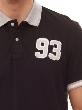 Blend Rundhalsshirt BLEND Gregor Herren Polo-Shirt griffiges Polo-Hemd mit abgesetztem Kragen 20703727 Shirt Schwarz