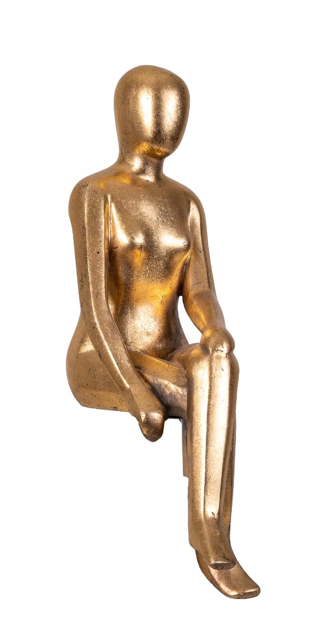 Dekofigur IDYL Moderne Skulptur Figur Sandsteinguss "Sitting Women"