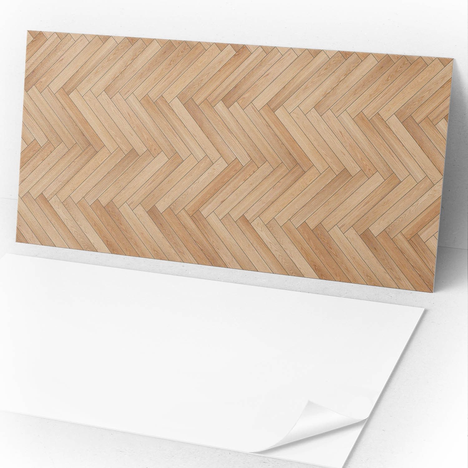 Coloray Spritzschutz Selbstklebende Vinylfliesen für Wand und Boden pflegeleicht, Fischgrätmuster, Beige