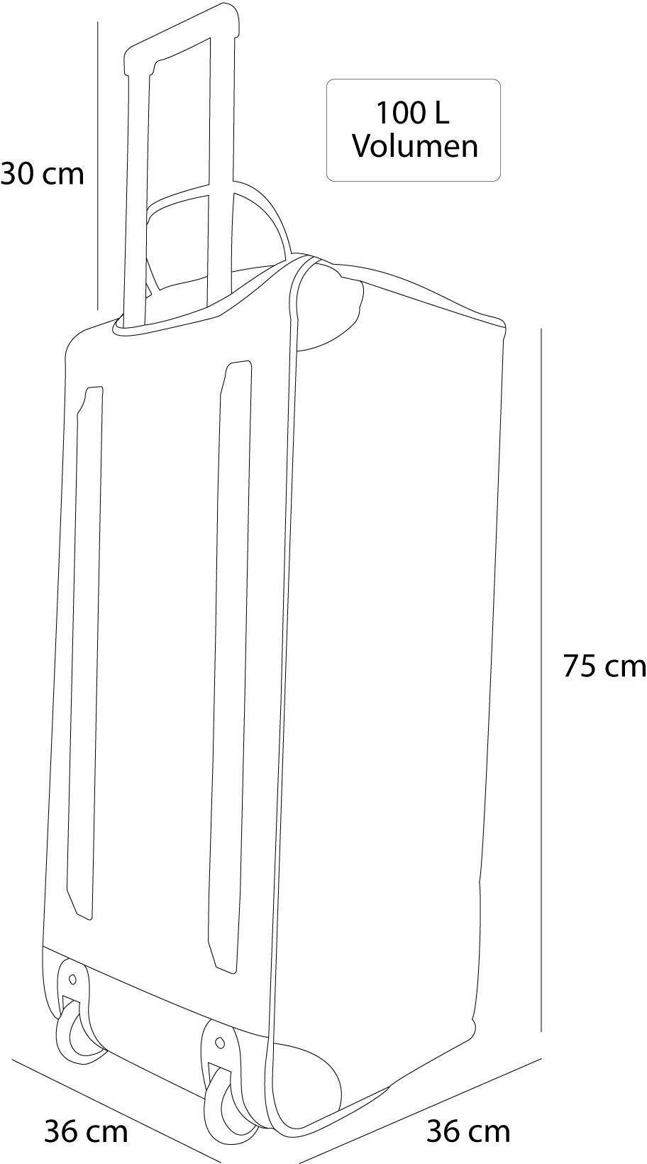 normani Reisetasche Trolley Reisetasche 100 Liter mit 2 Rädern, Trolley mit robusten Rollen und geräumigem Hauptfach