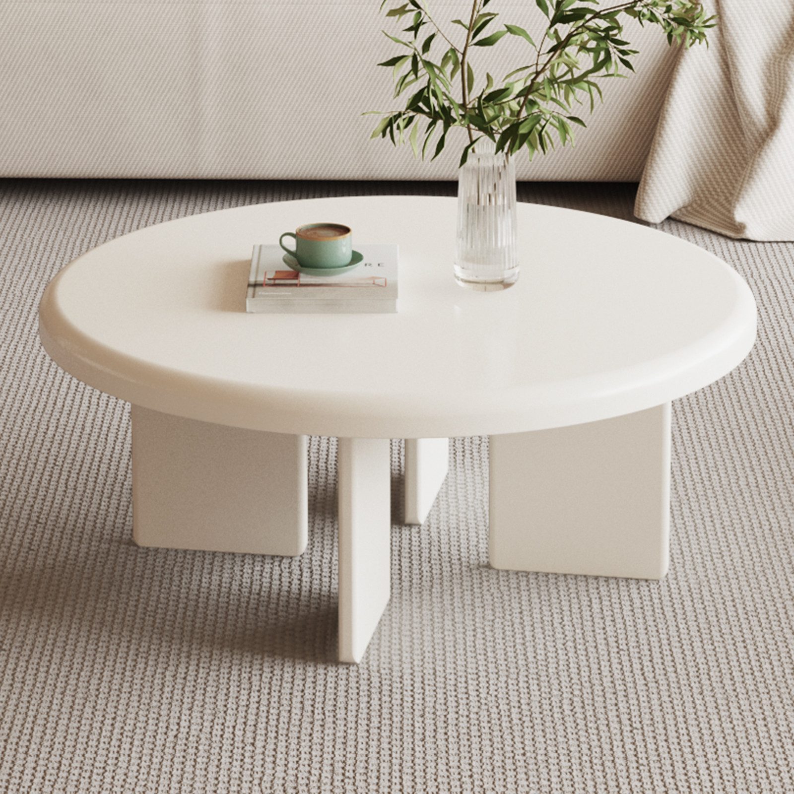 Guyii Couchtisch Runder Ø80 cm – Moderner Beistelltisch fürs Wohnzimmer (1-St)