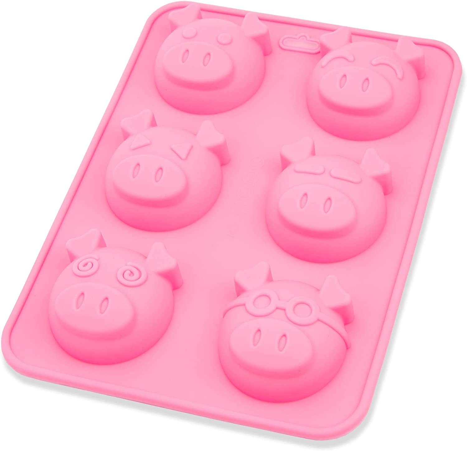 wisefood Silikonform Silikonform Schweinchen - pink 23x17x3cm - 1 Form, (1-tlg)
