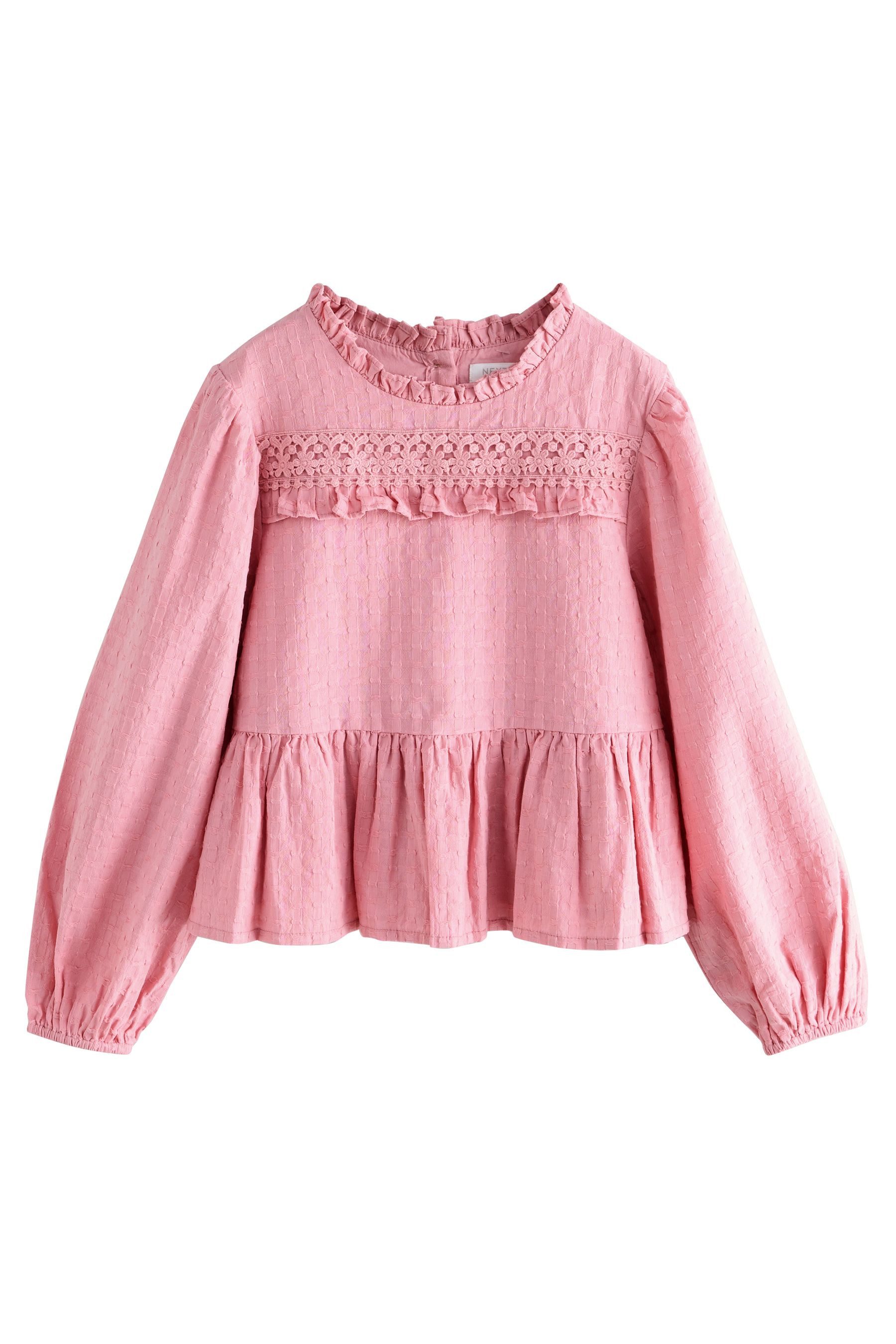 Next Langarmbluse Langarm-Bluse mit Rüschen (1-tlg)