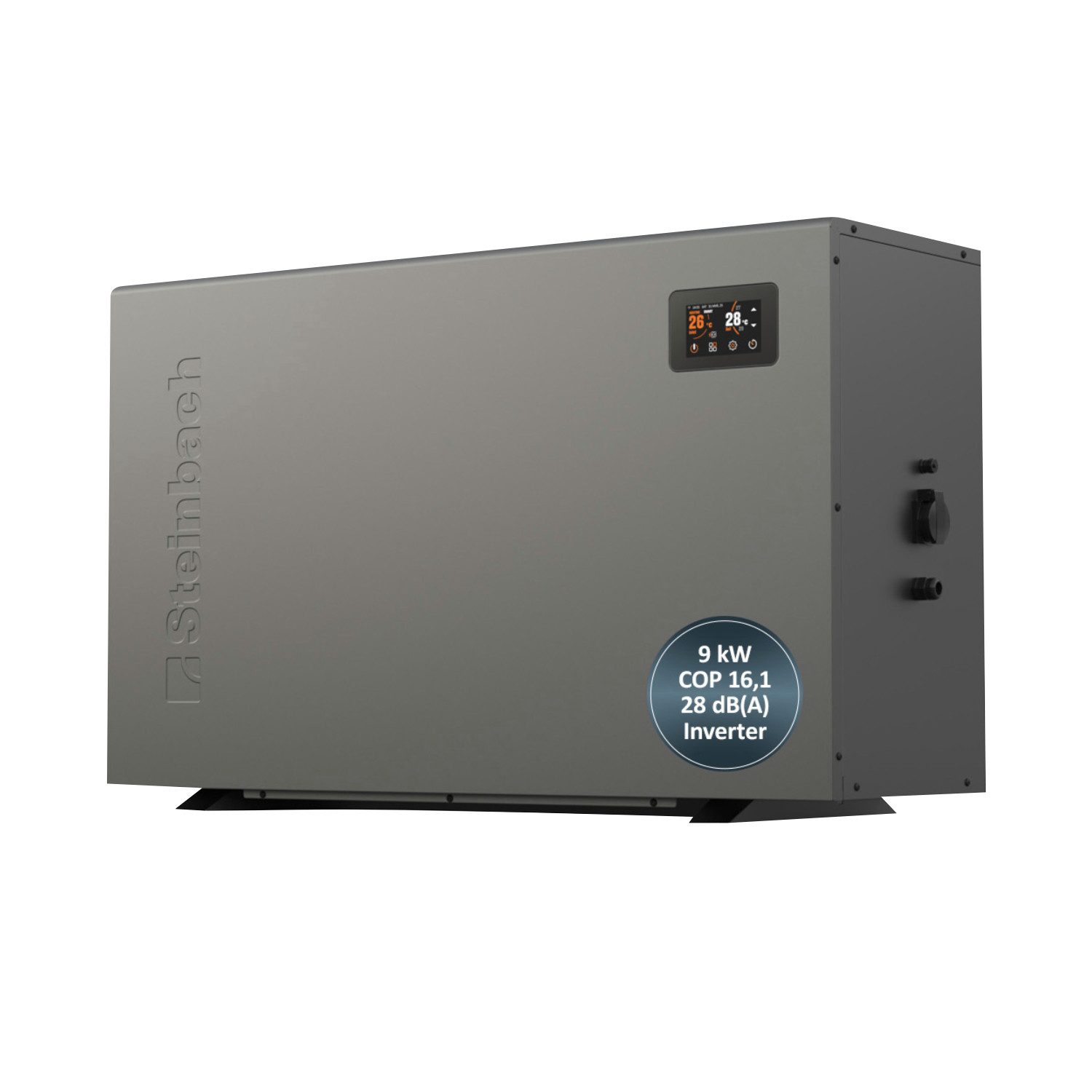 Steinbach Pool-Wärmepumpe "Silent 9" (Modell 2026), für Pools bis 40.000 l, 9 kW Heizleistung