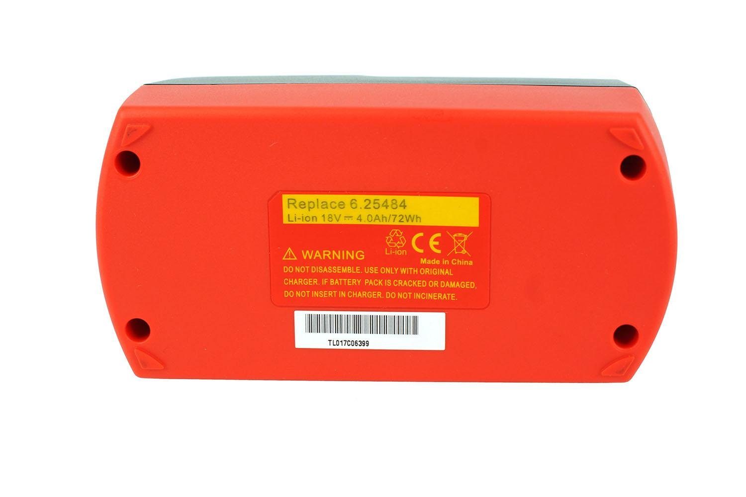 für 18V 6.2548 4000 passend Ersatz Akku METABO 62.548.000 4000mAh Li-ion mAh PowerSmart