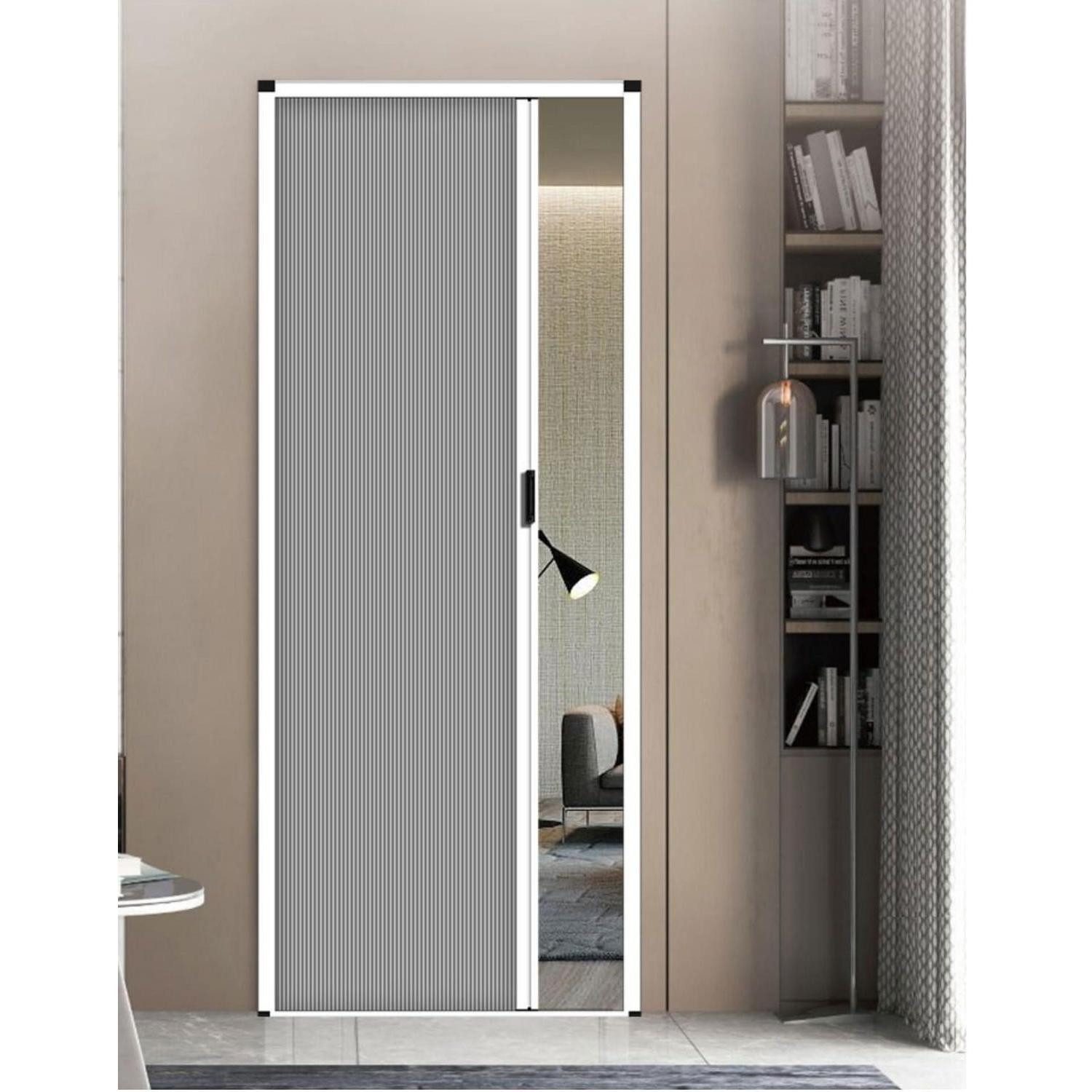 LuxusKollektion Raumteiler Falttür Grau 200cm ohne Bohren, 1-tlg.