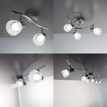 B.K.Licht Deckenleuchte LED Deckenspot 178cm 6-flammig schwenkbar drehbar Wohnzimmer - BKL1032, LED wechselbar, Warmweiß, Deckenlampe inkl. 6x 5W 470lm E14 Leuchtmittel matt-nickel-chrom Küche