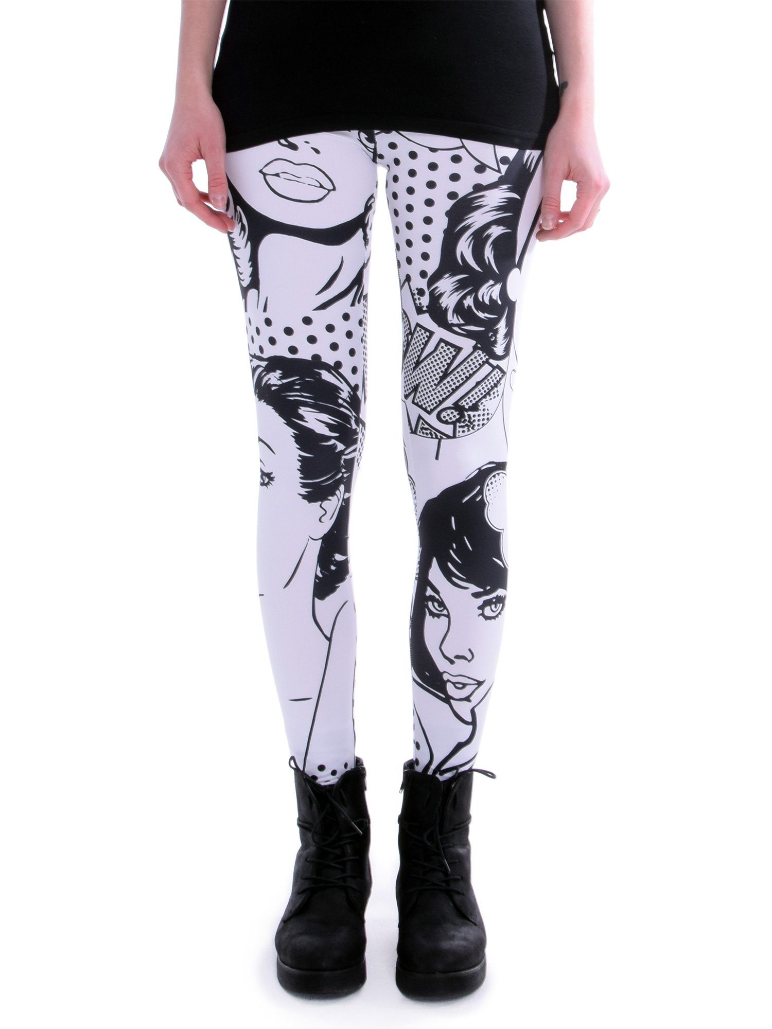 Bunte Comic Leggings Leggings cosey XS-L) (Einheitsgröße Motiv