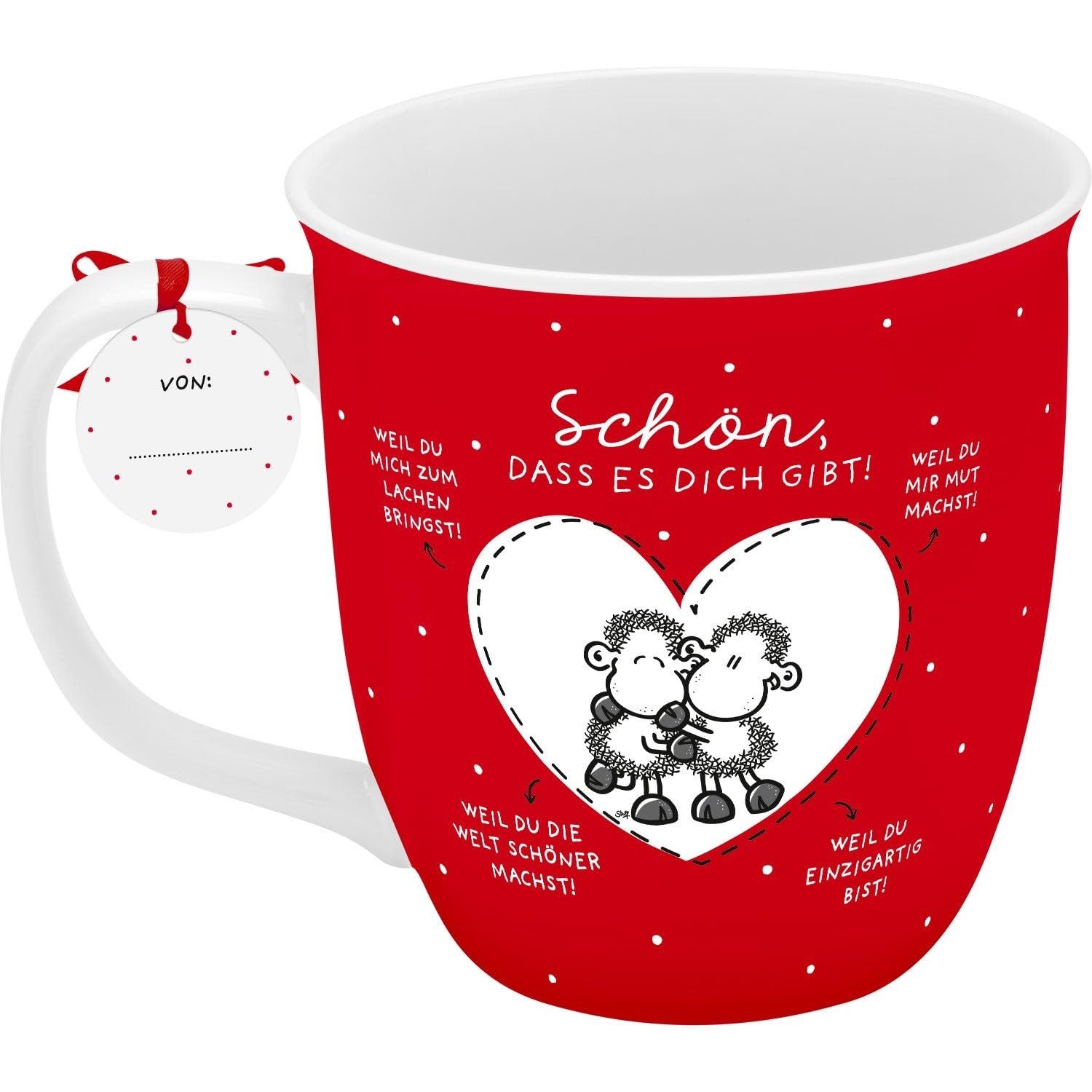 Sheepworld Tasse Kaffeetasse Kaffee Tee Tasse Becher 32cl Geschenk Sheepworld WEIL, Porzellan