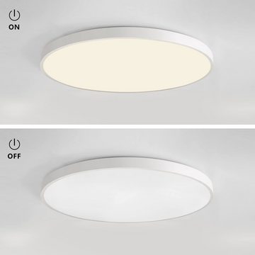 JDONG LED Deckenleuchte Flach Rund Weiß Deckenlampe 24W/36W/54W, LED fest integriert, Tageslichtweiß, Modern Warmliches Weiß 3000K Lampe,Ultra Dünn 4cm, Ø30CM/40CM/50CM