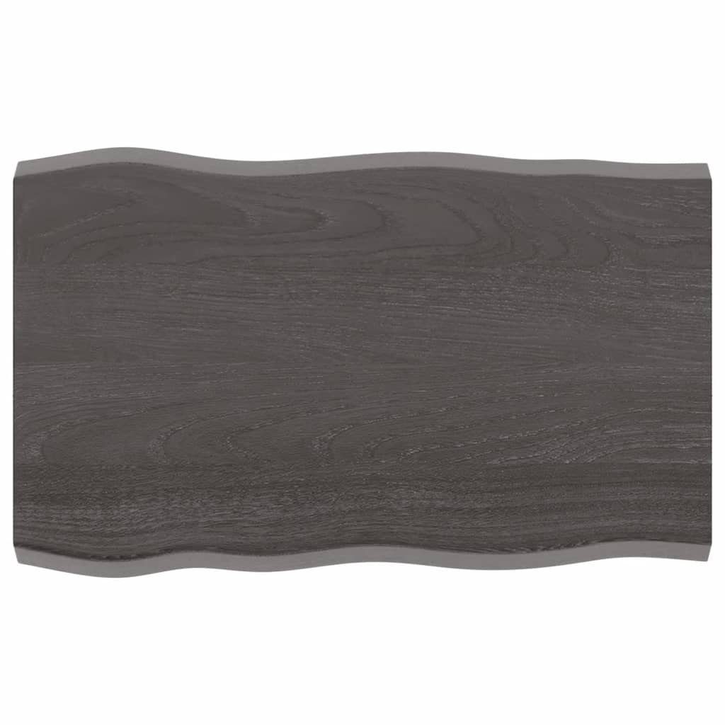 furnicato Tischplatte 80x50x(2-4) cm Massivholz Behandelt Baumkante (1 St)