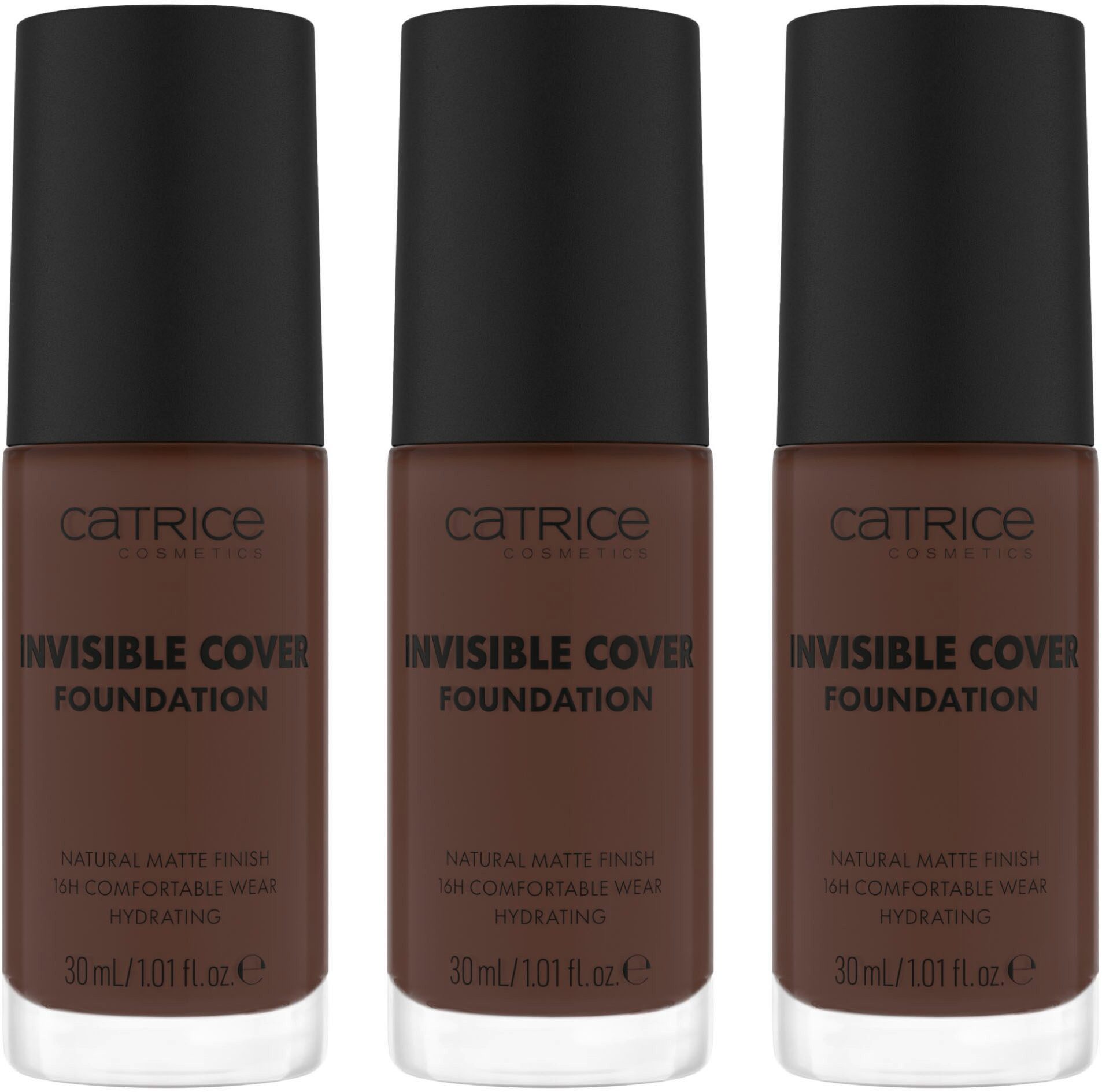Catrice Foundation Invisible Cover Foundation, 3-tlg., mit langanhaltendem Finish