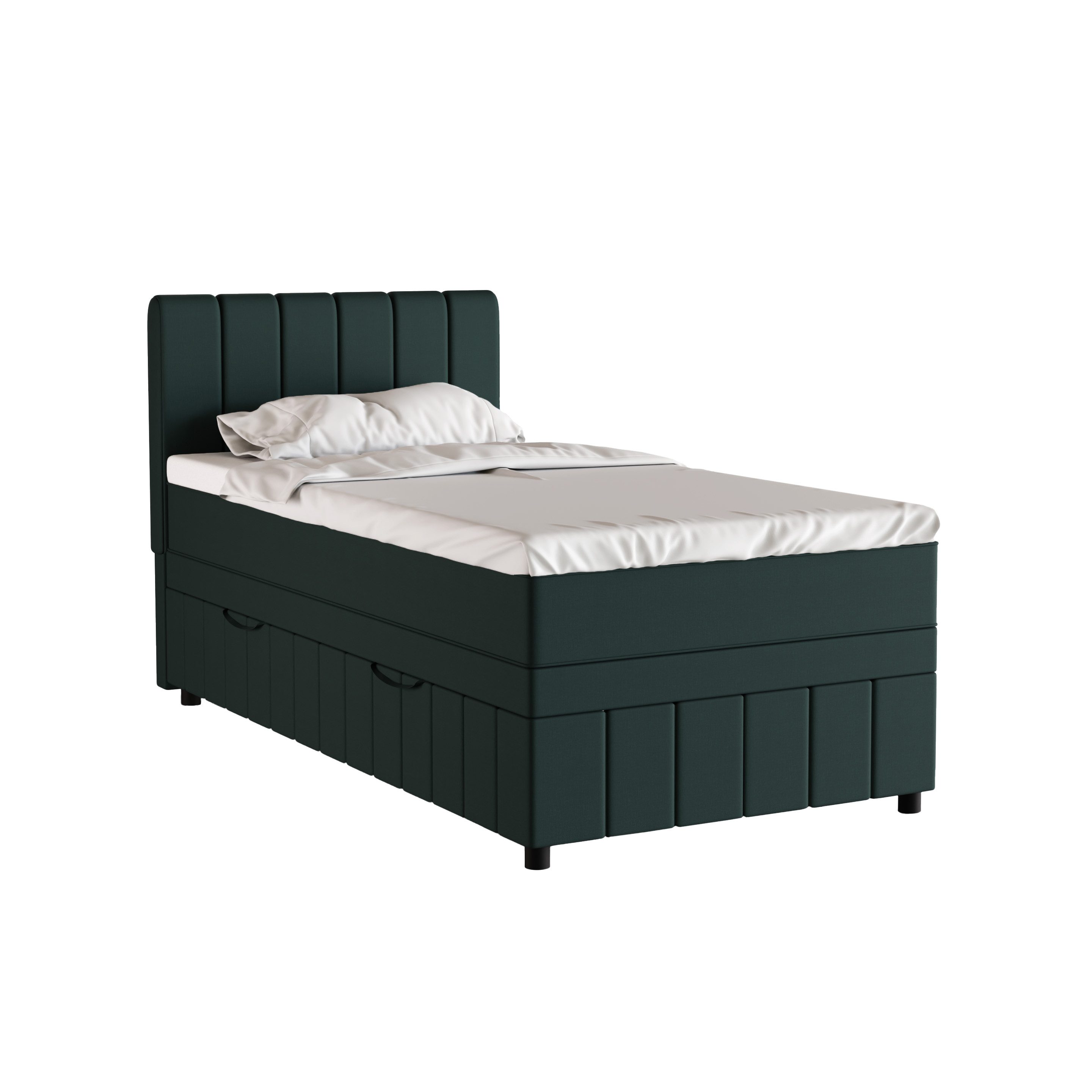 Homesy Boxbett Avalon besteht aus: Kopfteil mit Bettkast, Matratze und Topper, 90x200, 100x200, 120x200, Boxbett mit Bettkasten und Topper