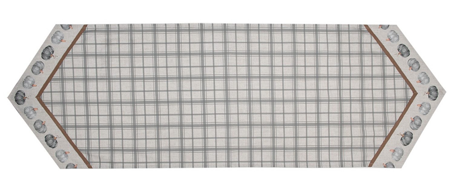 Clayre & Eef Tischläufer Country Style Pumpkin (1-tlg, 1-teilig), Tischläufer Tischdecke ca.50x160cm Baumwolle