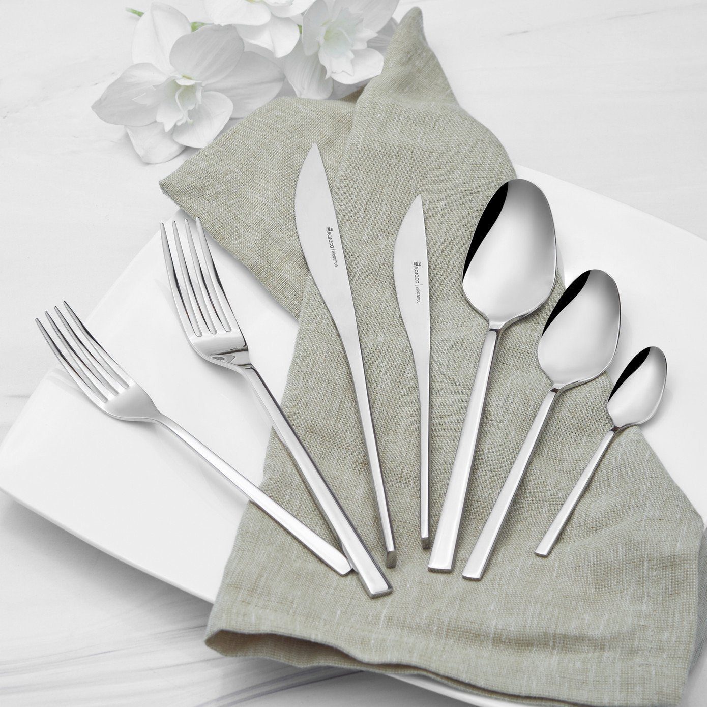 Karaca Besteck-Set Karaca New Everest Elegance Besteckset für 12 Personen, 84-teiliges (84-tlg), 12 Personen, Edelstahl, bruchfest rostfrei
