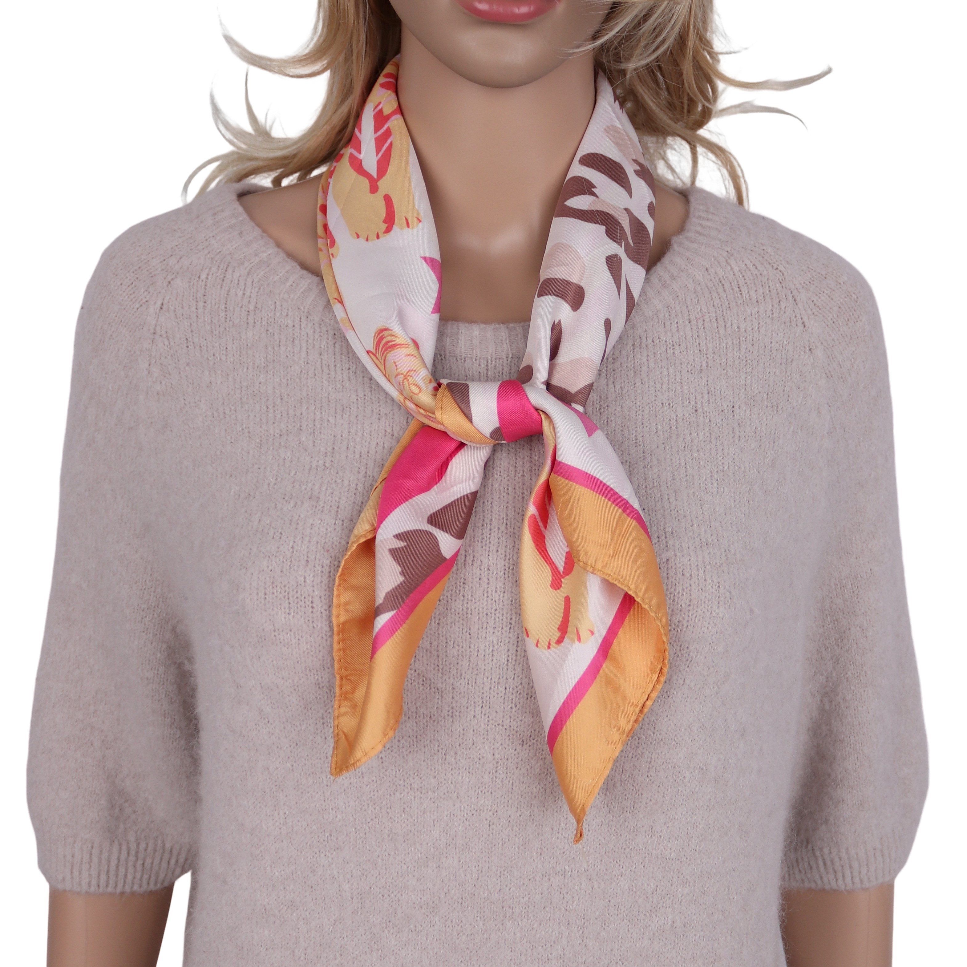 MIRROSI Nickituch Vierecktuch ca. 70x70cm wunderschöne Mustern, Damen Halstuch ideal für Frühling, Sommer oder Herbst