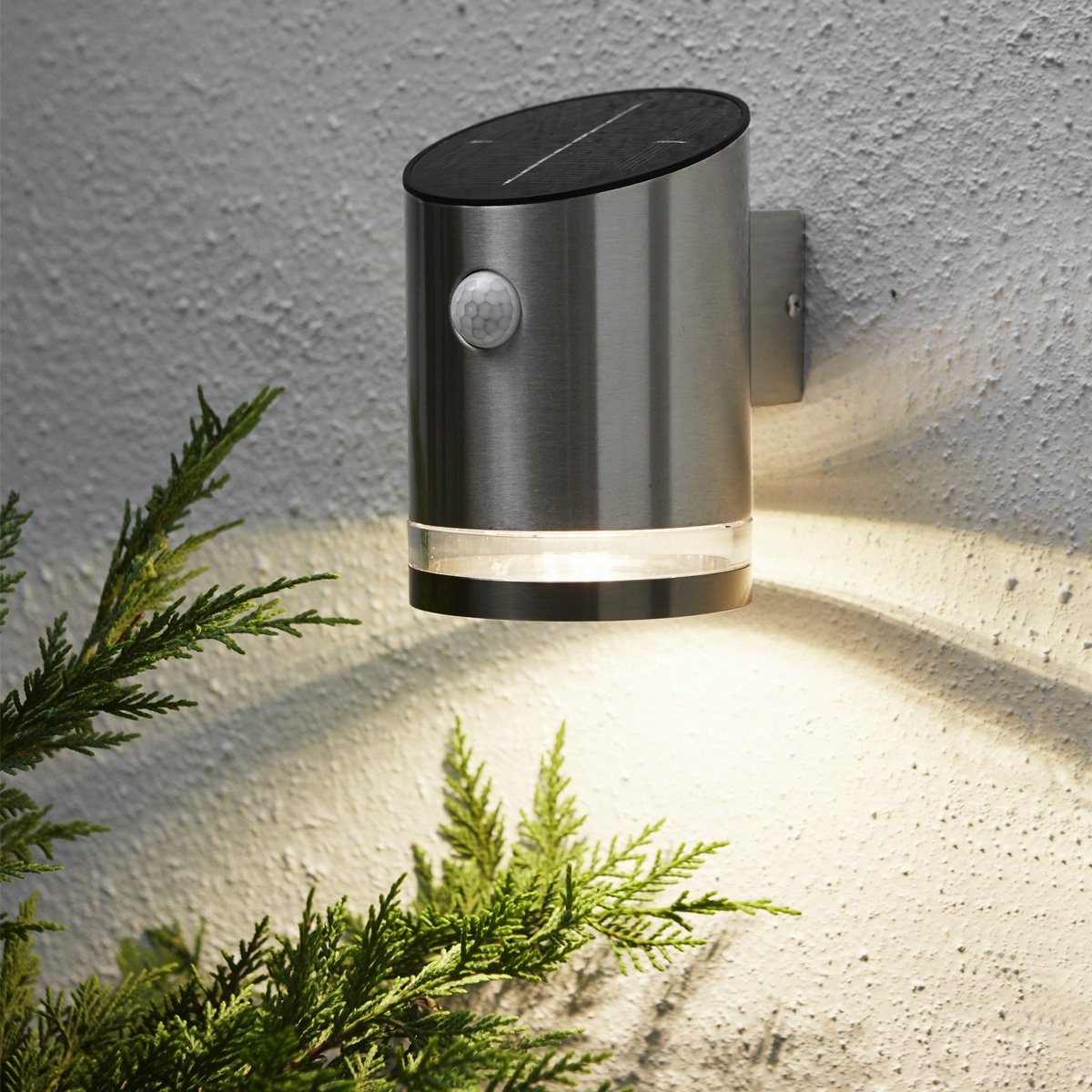 STAR TRADING AußenWandleuchte »LED Solar Wandleuchte VENICE warmweiße