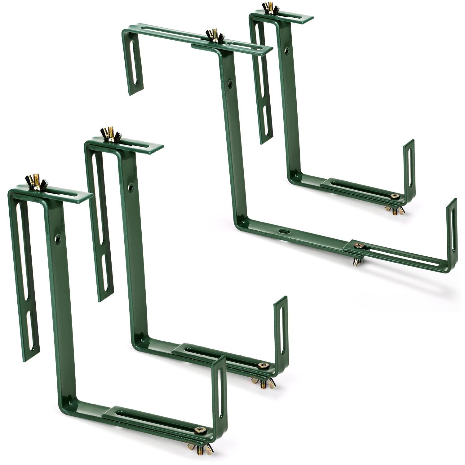 com-four Blumenkastenhalter, flexible Befestigung aus Metall für Pflanzkästen