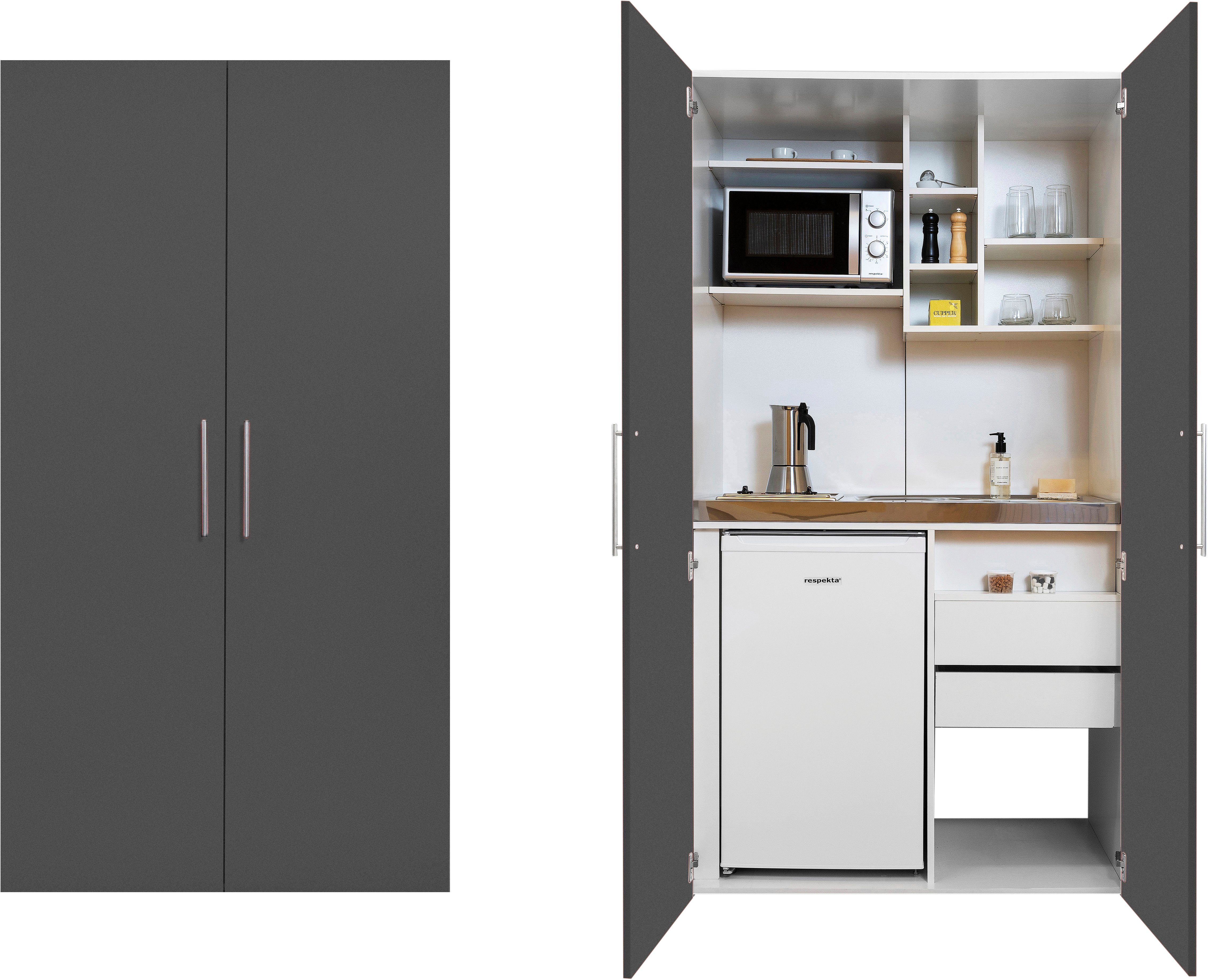 RESPEKTA Miniküche mit Glaskeramik-Kochfeld, Kühlschrank und Mikrowelle  online kaufen | OTTO