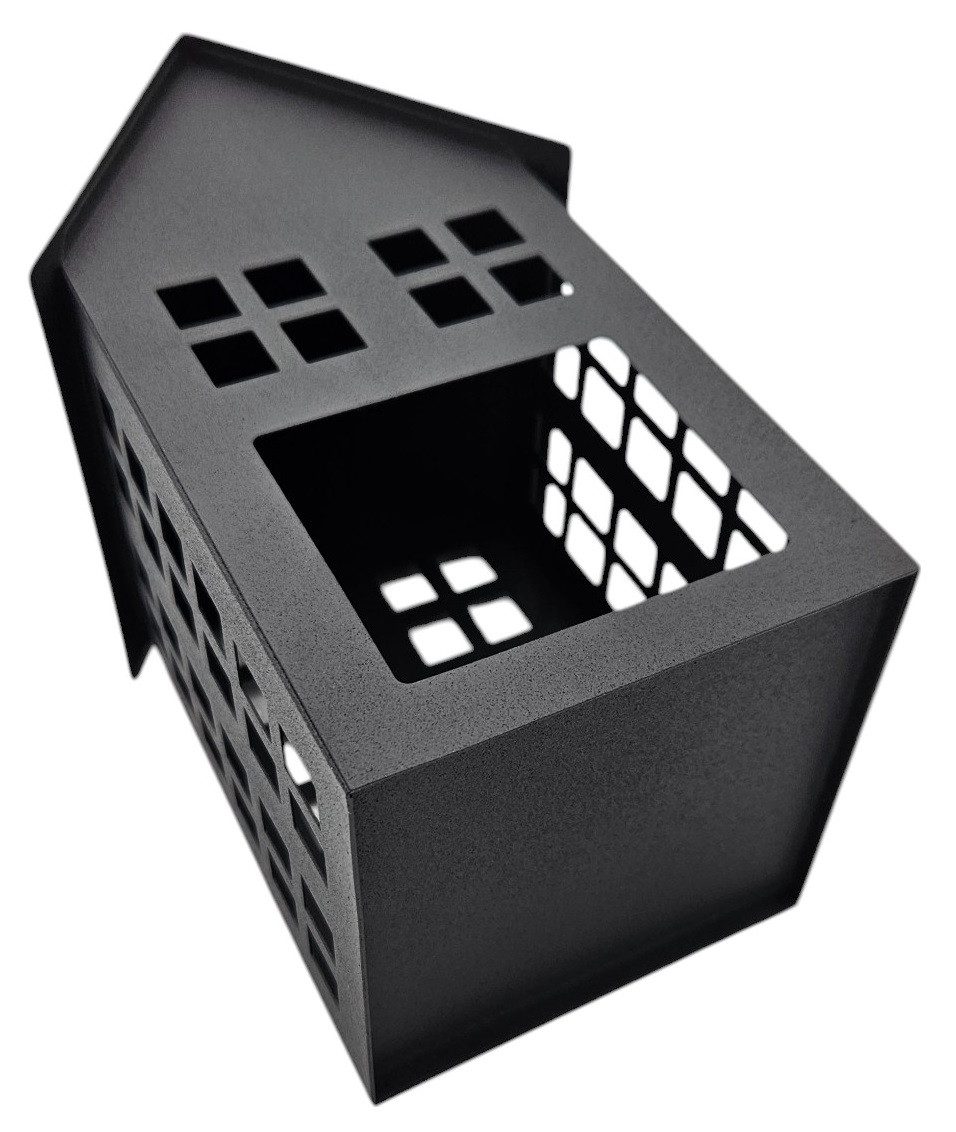 Meinposten Laterne Windlicht Metall Haus schwarz 2er Set Teelichthalter Laternenhaus (2-St., 2er Set)