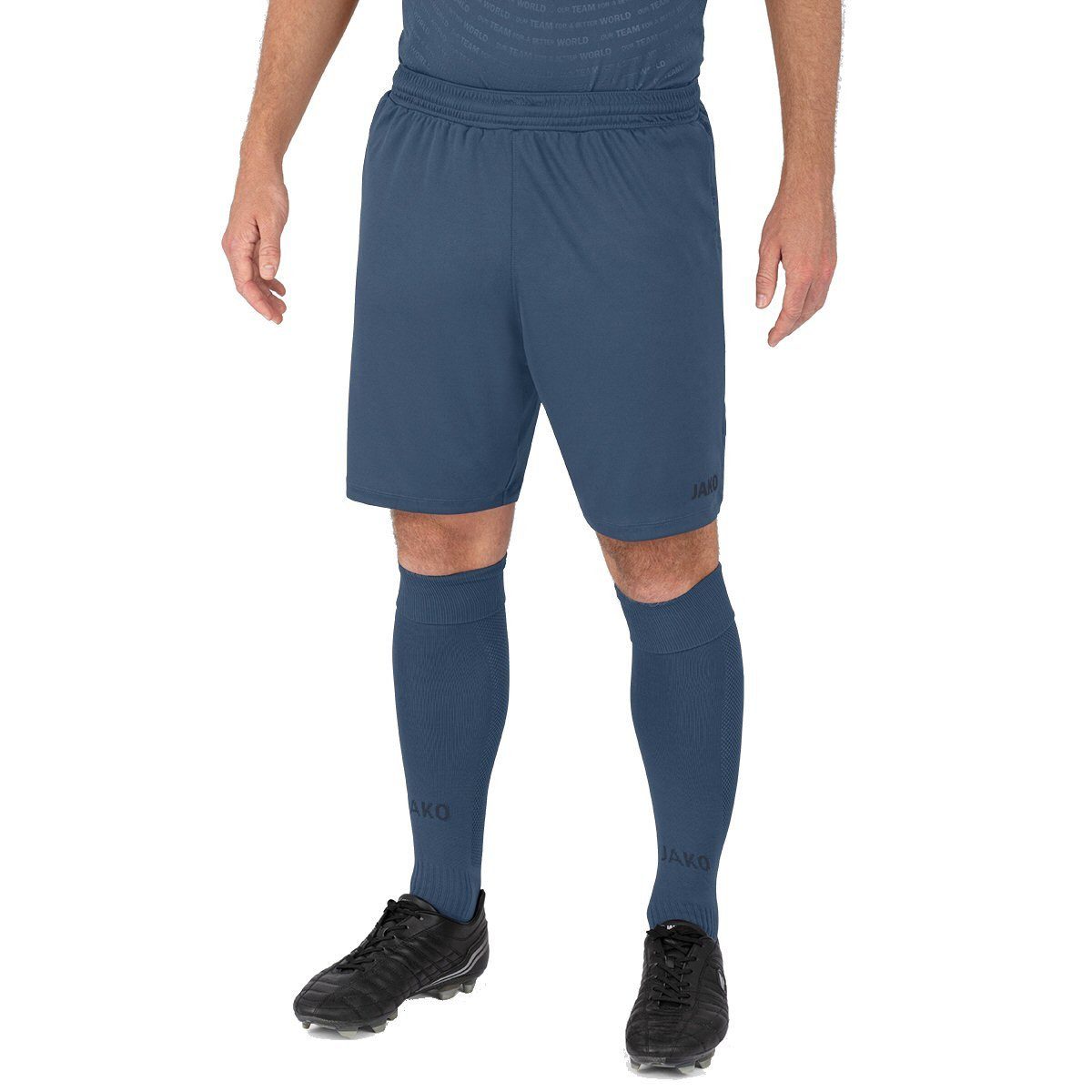 Sporthose World (Polyester-Interlock, ohne Innenslip) kurz stahlblau Herren