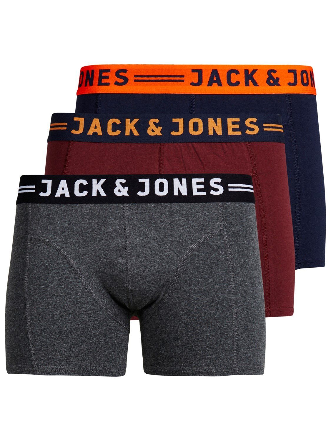 Jack & Jones Boxershorts JACLICHFIELD TRUNKS 3 PACK NOOS - 12113943 (3-St)  3621 in Bordeaux