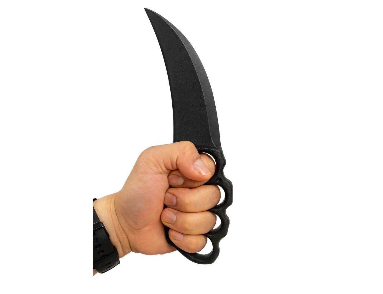 BAY-Sports Trainingshilfe Kunststoff Messer mit 4 Fingergriff SV Übungsmesser 21 cm Gummimesser, Hochwertiges Polypropylen Gummi Länge: Ca. 21 cm mit 4-Fingergriff