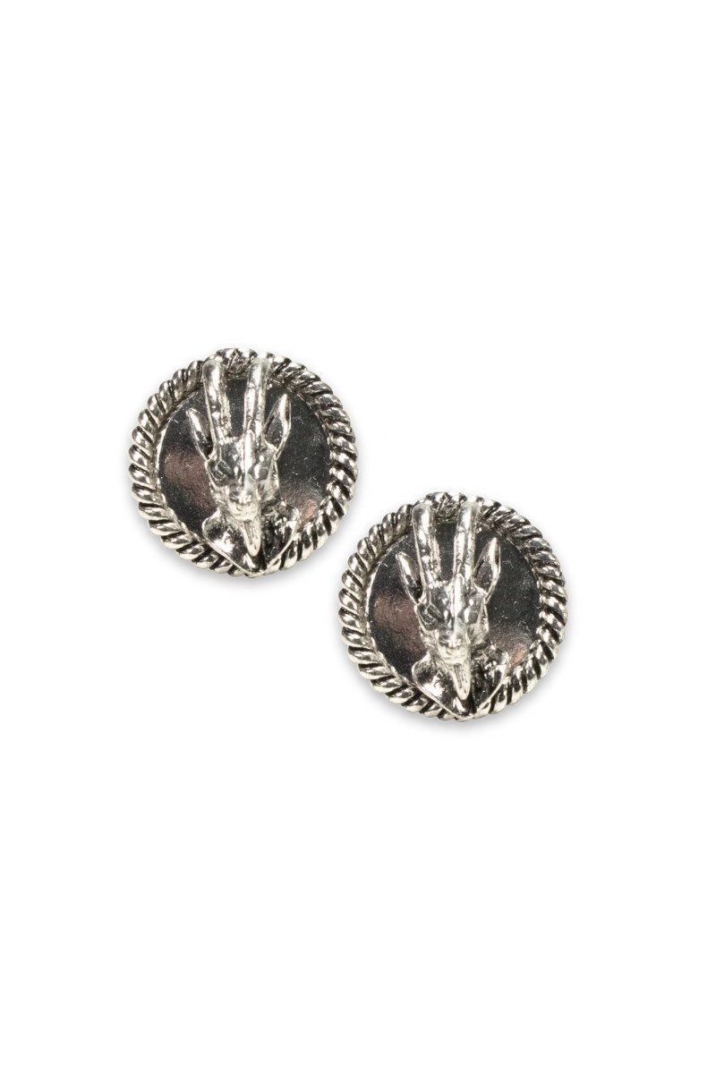 Alpenflüstern Schmuckset Запонки - STEINBOCKKOPF - antik-silber
