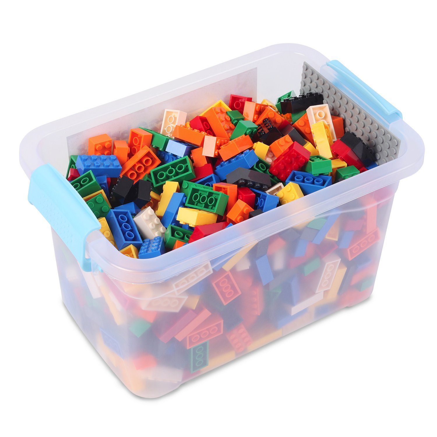 Katara Bausteine Box-Set mit 520 Steinen + Platte + Box Konstruktionsspielsteine, (3er Set), Bunt, 100% Kompatibel Sluban, Papimax, Q-Bricks, LEGO®