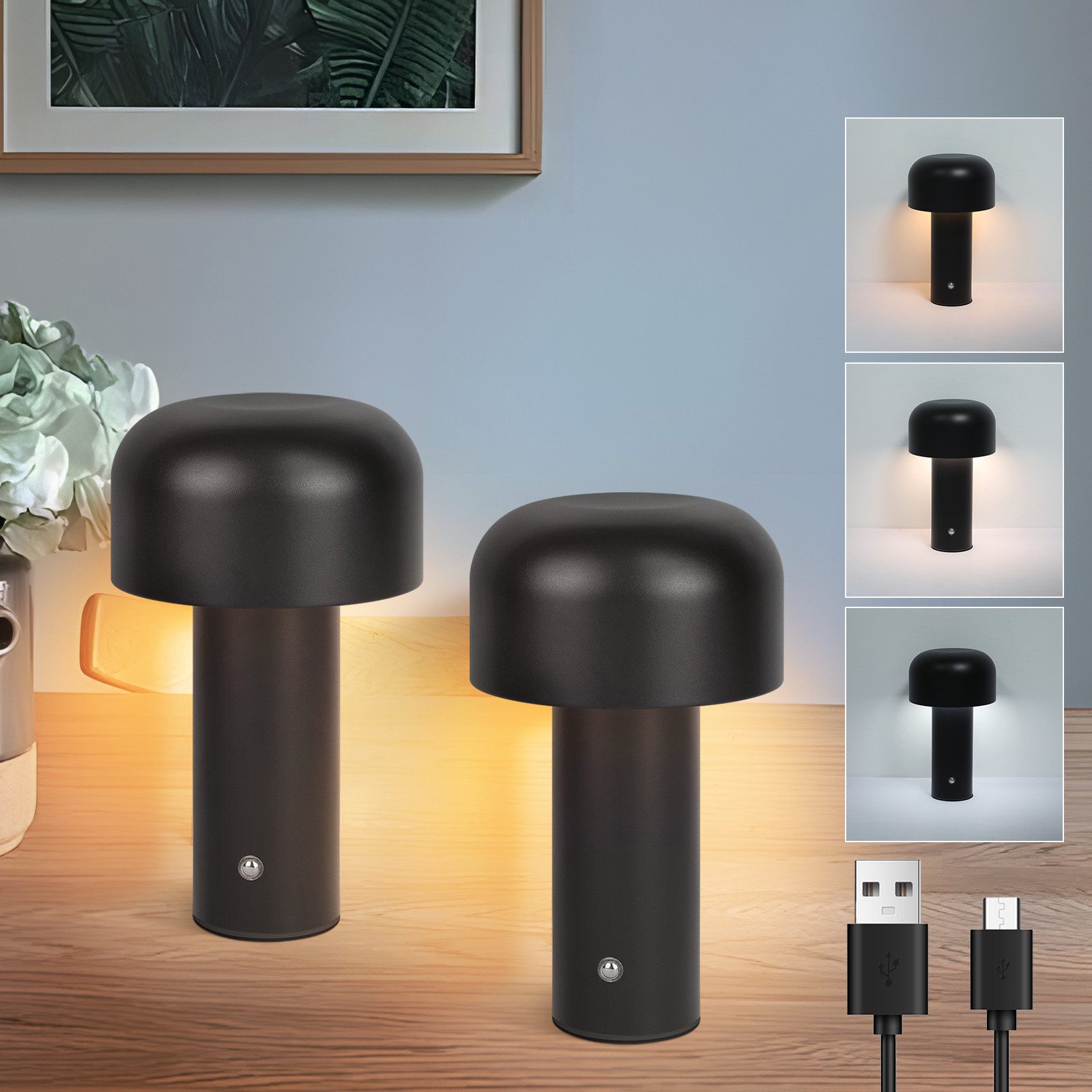 Nettlife LED Tischleuchte Dimmbar Kabellos Akku günstig online kaufen
