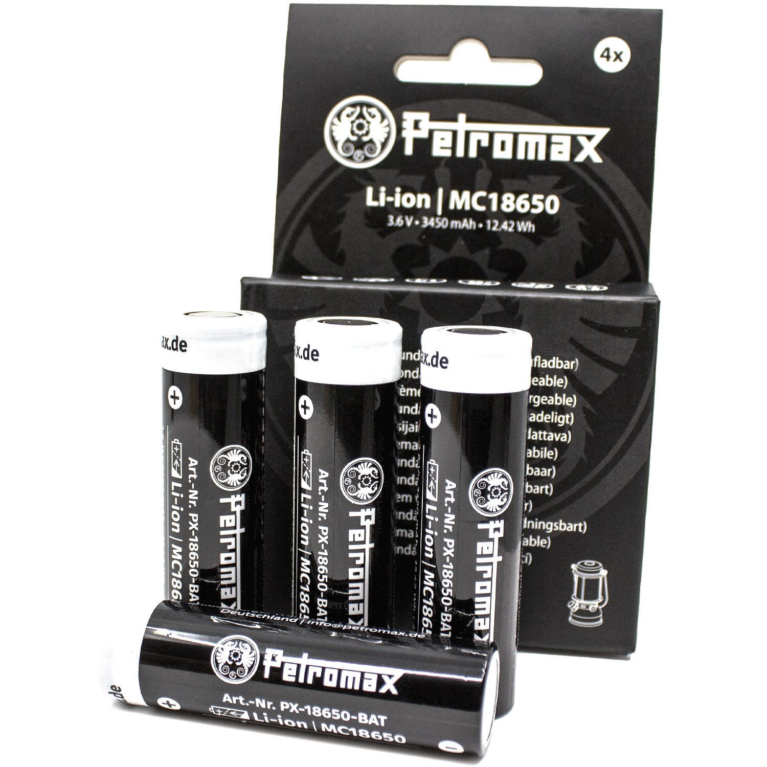 Petromax Akku Li-ion MC18650 Batterie, MC18650, 4er Akku Pack für LM500